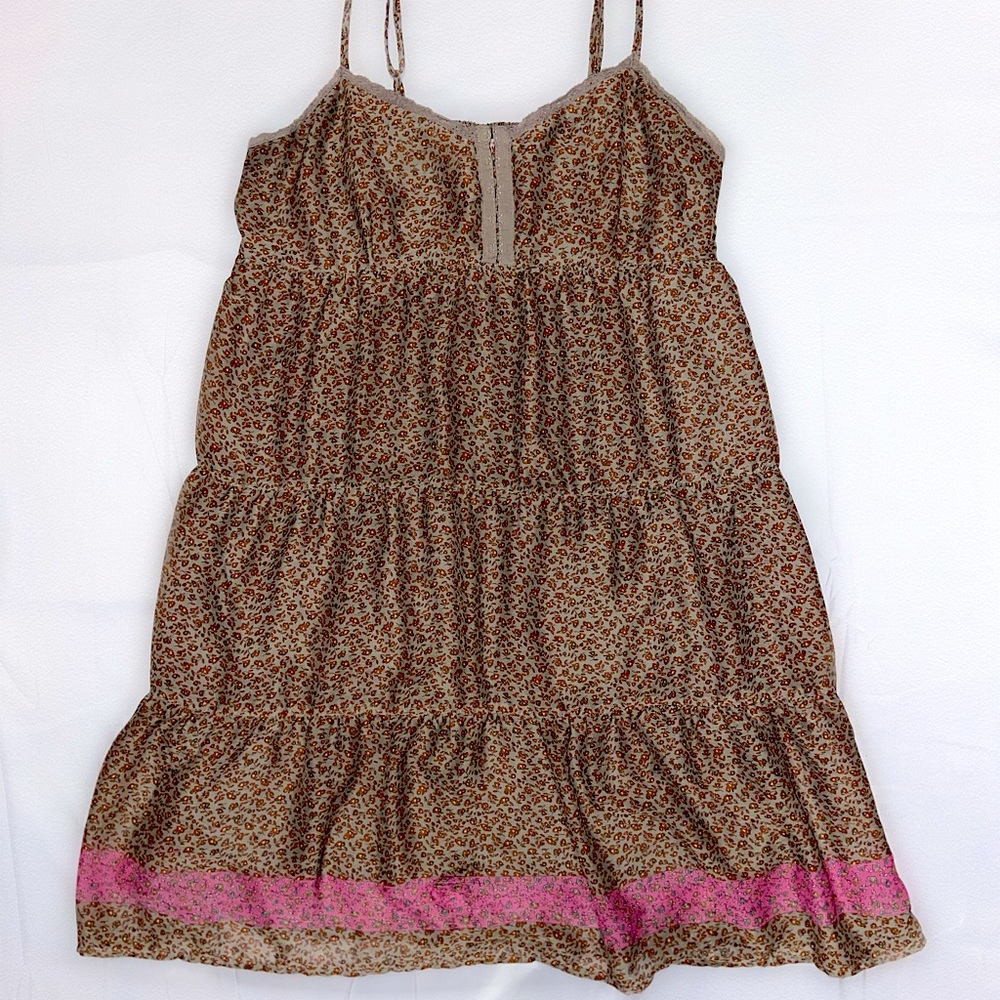 MOSSIMO SUPPLY CO. Brown/pink/orange floral print float dress!